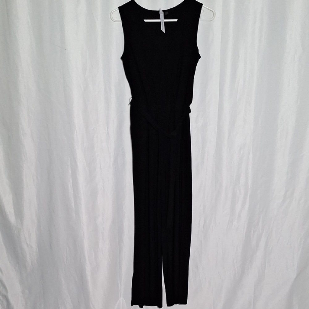 Collection B Black Sleeveless Jumpsuit with Defined Waist